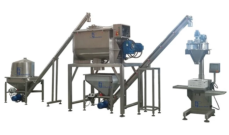 Dry Powder Ribbon Mixer Blender Machine